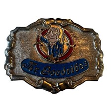 Vintage Heavy Silver Tone Chrome Mr. Goodvibes Belt Buckle MINTY