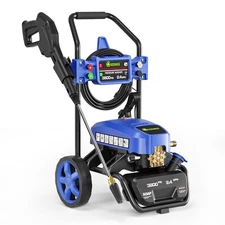 GREENER ELECTRIC PRESSURE WASHER, 3800 PSI 2.4 GPM, 5 NOZZLE SET - BLUE