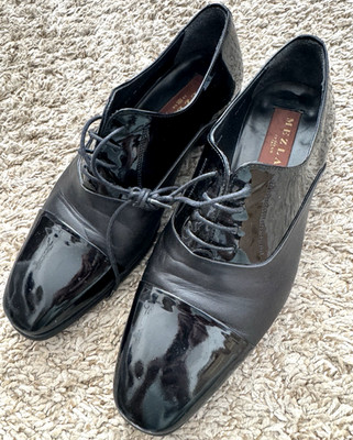 Mezlan Concerto Cap Top Tuxedo Shoes Men's 8.5 W Wide Oxford 3802 All-Black
