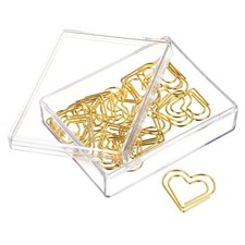 Heart Shape Clips Paper with Box 1" Gold Shade, 20pcs