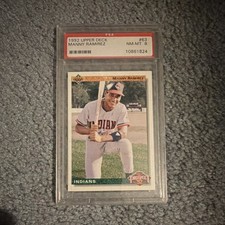 Upper Deck 1992 Manny Ramirez #63 Rookie Top Prospect PSA 8 Indians