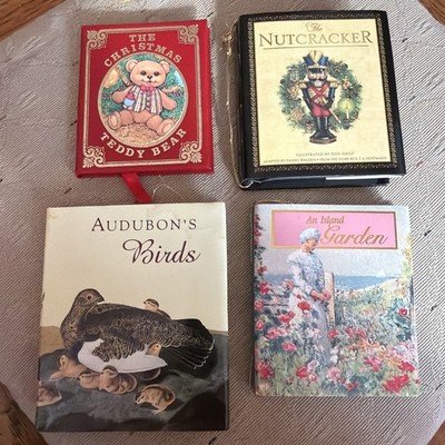 Lot Of 4 Mini/micro Books Kurt Adler Christmas, The Nutcracker, Birds And Garden