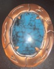 Vintage Solid Copper Bolo Native American Signed  Spider Turquoise — photo 3