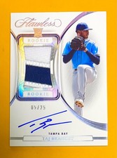 Taj Bradley 2023 Panini Flawless 3CLR PATCH AUTO RC/25 Minnesota Twins Ace RPA