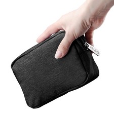 Small Canvas Travel Carrying Case 4x6 Organizer Bag for Electronics Makeup
