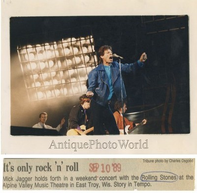 The Rolling Stones Mick Jagger performt Vintage Konzert Musik Foto
