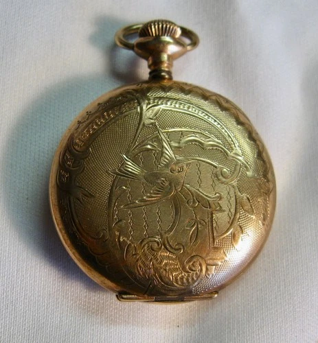 ANTIQUE ELGIN O  SIZE GOLD FILLED POCKET WATCH NON-RUNNING AS IS