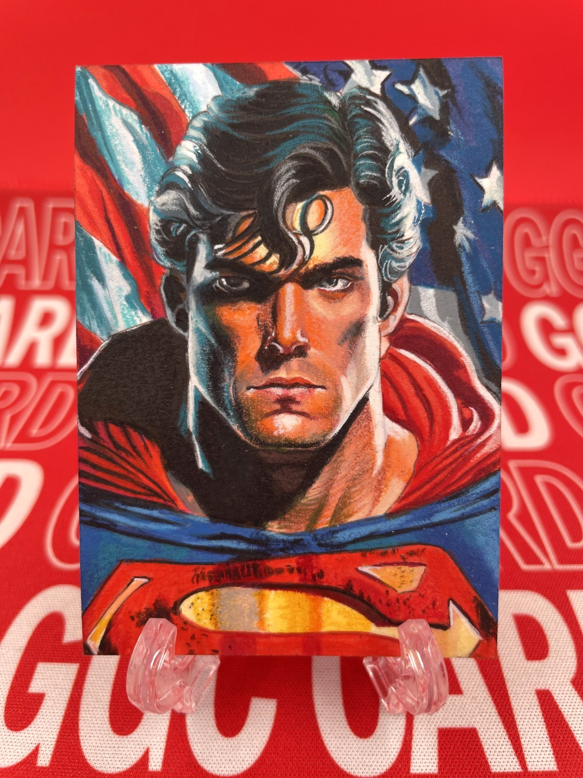 GGC Studio DC Superman Close-up Artist Hand Drawn Auto Sketch Card 1/1