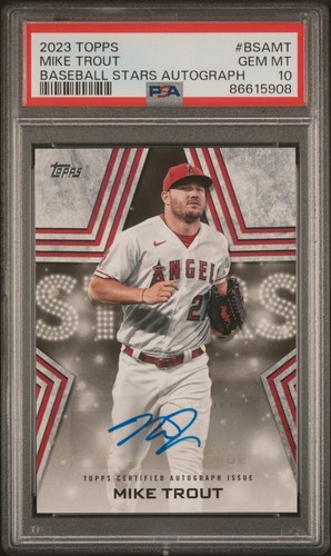 Topps 2023 Series 2 Mike Trout Baseball Stars Autographs Auto BSA-MT PSA 10
