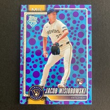 Jacob Misiorowski 2026 Topps SP Easter Holiday Purple Polka Dots Rookie #10 RC