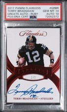 2017 Panini Flawless Greats Terry Bradshaw POP 1 Ruby 2/5 PSA 10 AUTO GM-MNT!!!