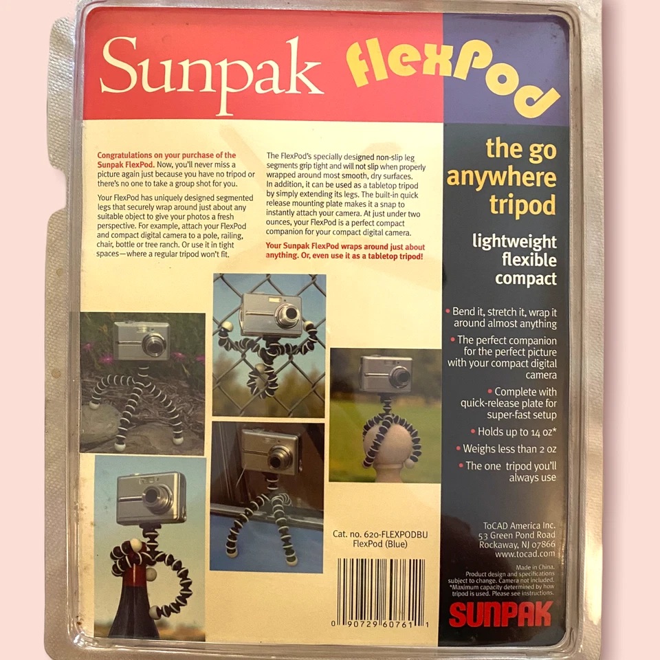 Vintage NWT Sunpak FlexPod Pro Lightweight Gripper Camera Tripod Photography - Image 3 of 3
