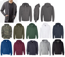 MID-WEIGHT PREMIUM FLEECE HOODIE, FULL ZIP, DRAWSTRING LINED HOOD, S-3XL