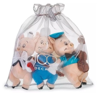 Disney 100 The Three Little Pigs Plush Set Small 11'' NWT