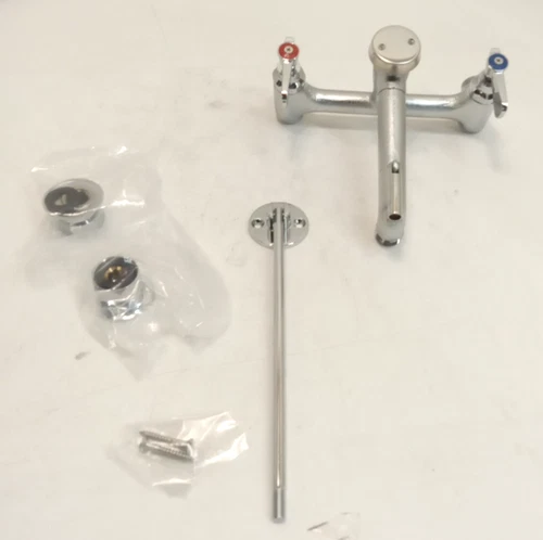 Regency 600FMS86 Wall-Mount 8" Center Mop Sink Faucet 6-1/2" Nozzle w/ Pail Hook