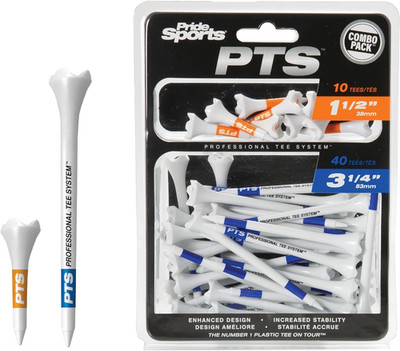 PTS Plastic Golf Tees | Combo 50 Pack - 40 3-1/4  and 10 1-1/2  | #1 Plastic Tee