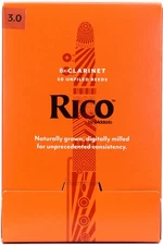 D'Addario Rico Bb Clarinet Reeds - 3.0, 50-pack