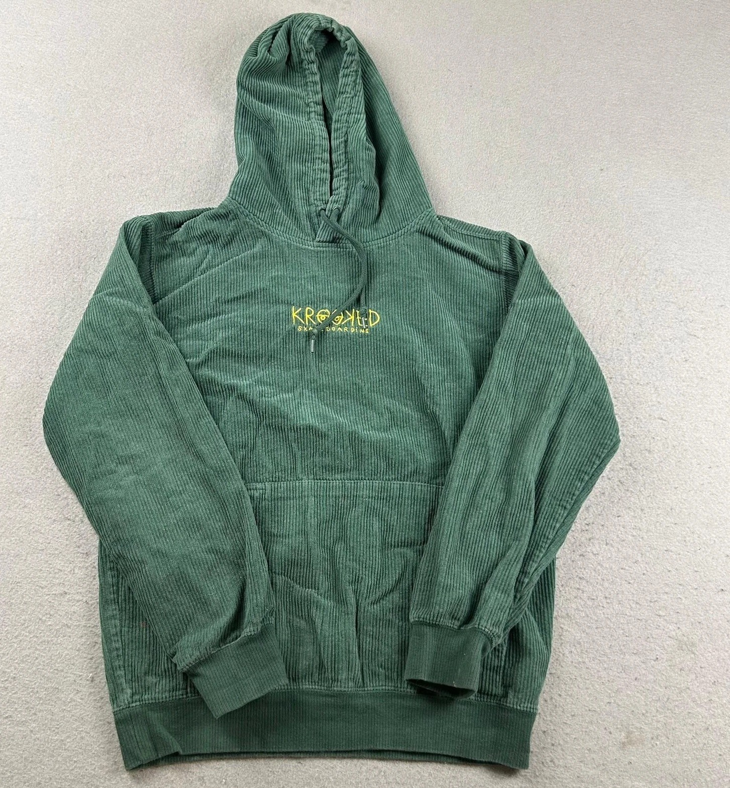 Ing Hoodie Adult Green Corduroy Long Sleeves Hooded Pullover