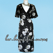 PHASE EIGHT FLORAL PRINT WEDDING OCCASION PARTY WRAP DRESS SIZE 18