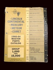 Continental Mercury Meteor Comet Master Parts List Goups 1000 - 15000