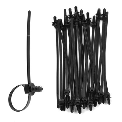 100PCS Fir Tree Nylon Push Mount Zip Ties, Heavy Duty Wire Ties, 2 in 1 Self ...