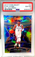 Kyrie Irving 2019 Panini Select #27 *Tie-Dye* Numbered /25 Jersey Match PSA 10