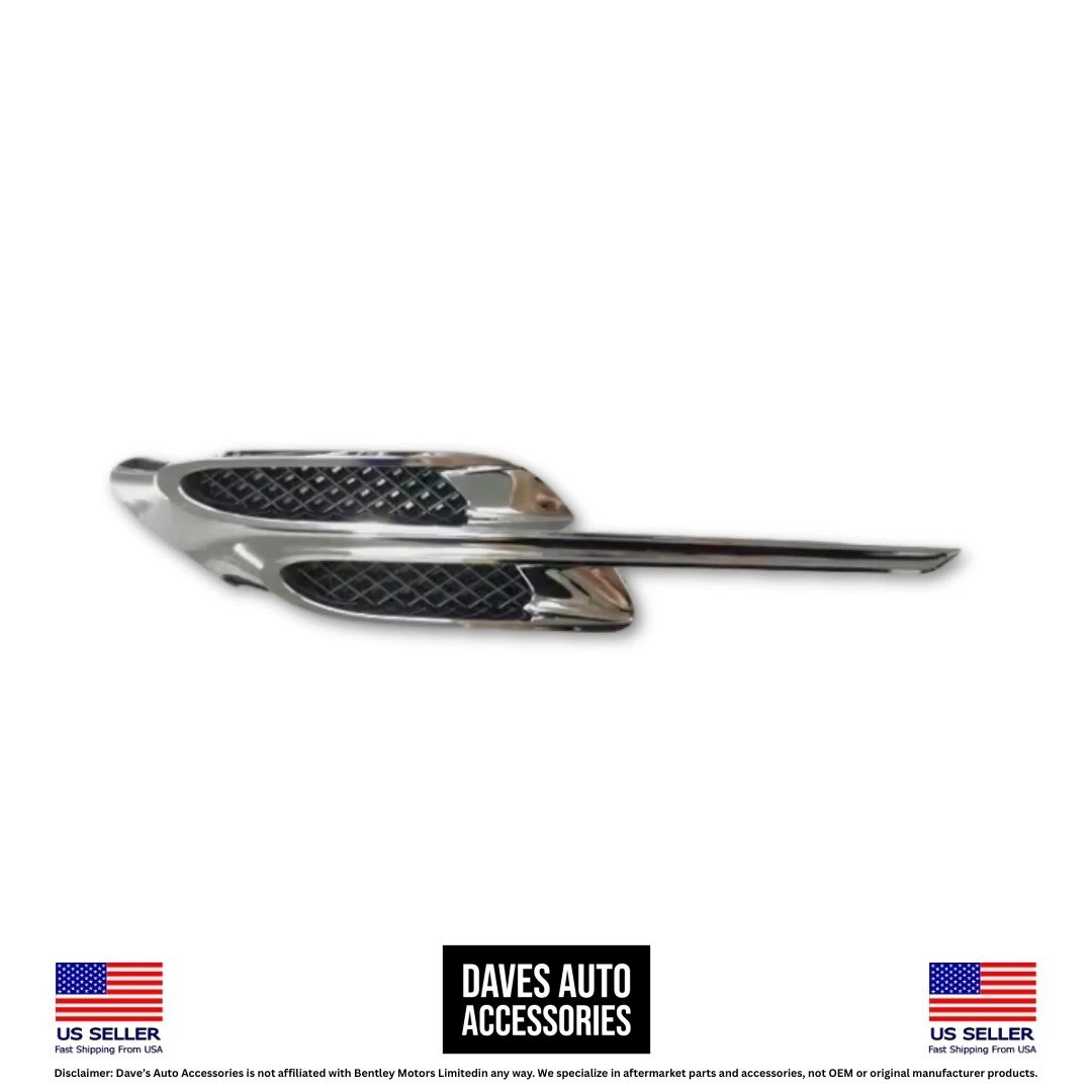 2016–2018 Bentley Continental GT GTC Left Fender Air Vent Grille Chrome