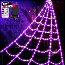 Halloween Spider Web Lights 450 LEDs Outdoor Halloween String Lights with Spider