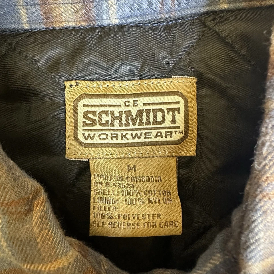 CE SCHMIDT WORKWEAR MENS M QUILT LINED FLANNEL SHIRT SHACKET CHORE JACKET NWT - Image 3 of 4