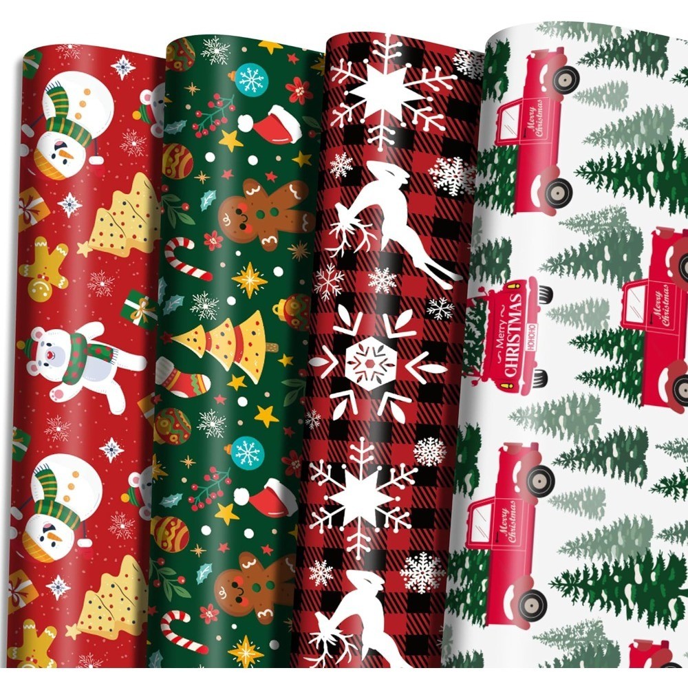 Sheets Red Green White Holiday Gift Wrap Tissue