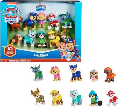 PAW PATROL   Action Pups Geschenkset mit 10 Hunde-Figuren zum Sammeln, Kinder 