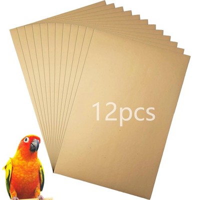 Hamiledyi 12 PCS Bird Gravel Paper Special Sea Sand Liner for Page Brown 