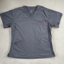 Med Couture V Neck Scrub Top. Medium. Gray.