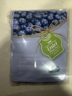 Blueberry Essence Mask Pack (10pcs)   Daily Hydration & Skin Soothing - Entel