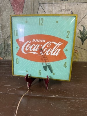 Excellent PAM Bubble Glass Coca-Cola Fish Tail Clock Soda