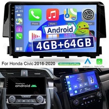 Apple Carplay Android 15 Fit Honda Civic 2016-2021 Car Stereo Radio Wifi BT 64G