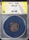1892 1C Indian Head Cent ANACS AU 58