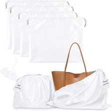 4 Pack Dust Bags for Handbags, Purse Dust Bags for Storage with Drawstring, Sati