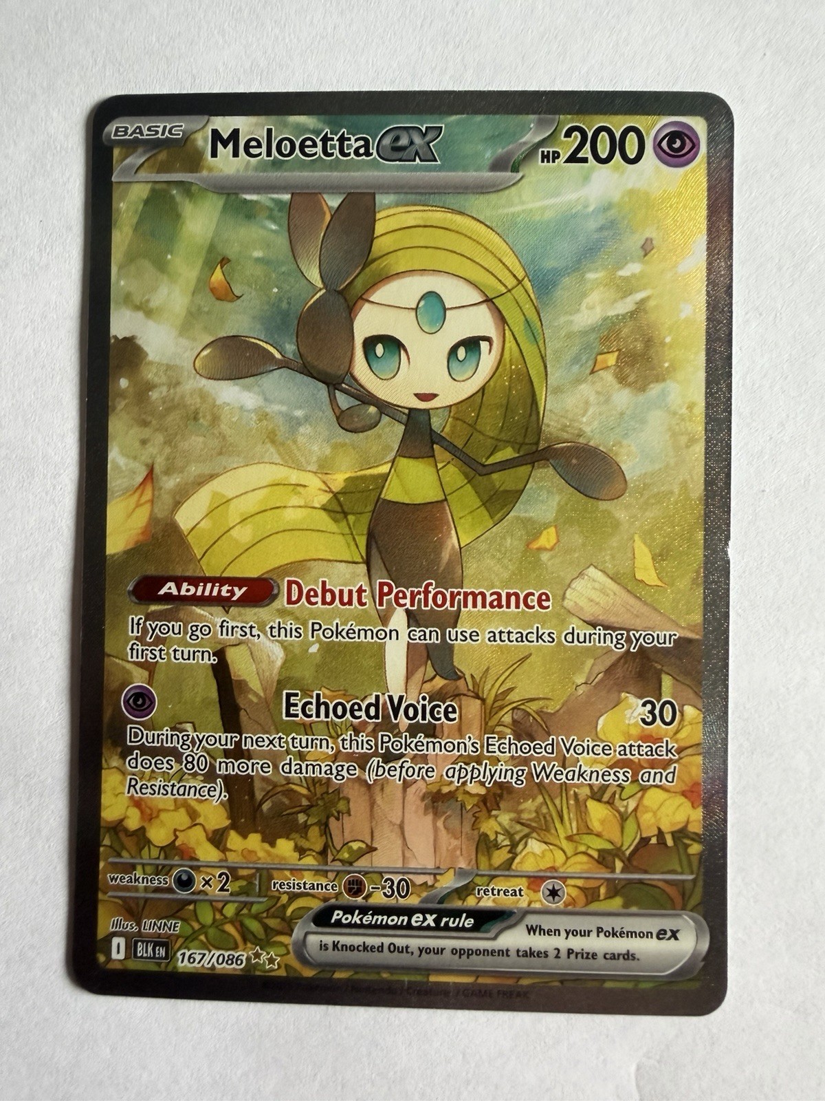 Pokémon TCG Meloetta EX 167/086 Sir Black Bolt Scarlett & Violet