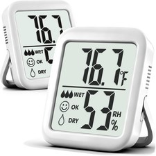 Antonki 2 Pack Room Thermometer for Home, Indoor Hygrometer Humidity Meter Gauge