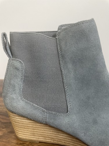 Lands End 501812 Damen-Chelsea-Stiefelette Keilabsatz blau Wildleder Größe 9 D - Bild 7 von 10