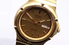 [Exc+5] Seiko SQ100 5H23-6070 Men's Quartz Watch Gold Tone Day Date Classic