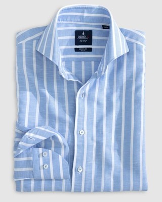 johnnie-O Ocon Top Shelf Button Up Shirt Laguna Blue Size L