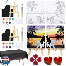 Nuberlic Date Night Painting Kit for Couples Sip and Paint Kit fo