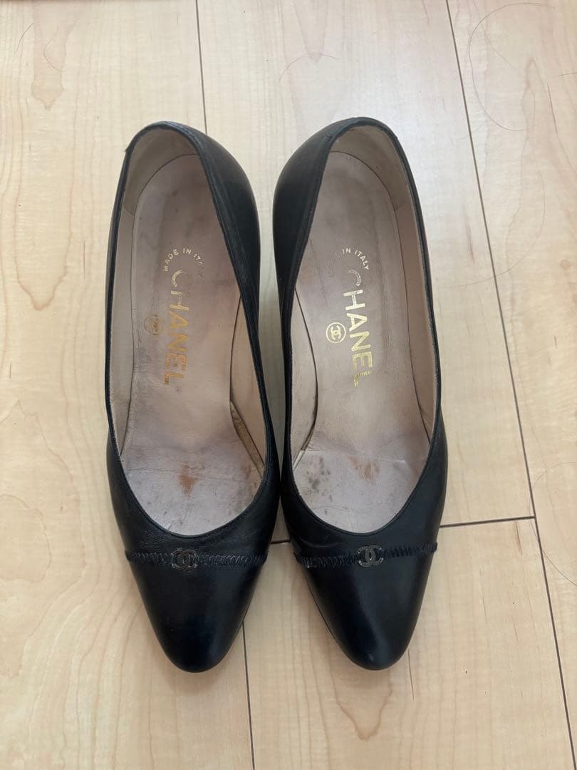 CHANEL Women's Pumps High Heel Leather Size:35.5/JP:22.5 Black 135509K Authentic thumbnail 3