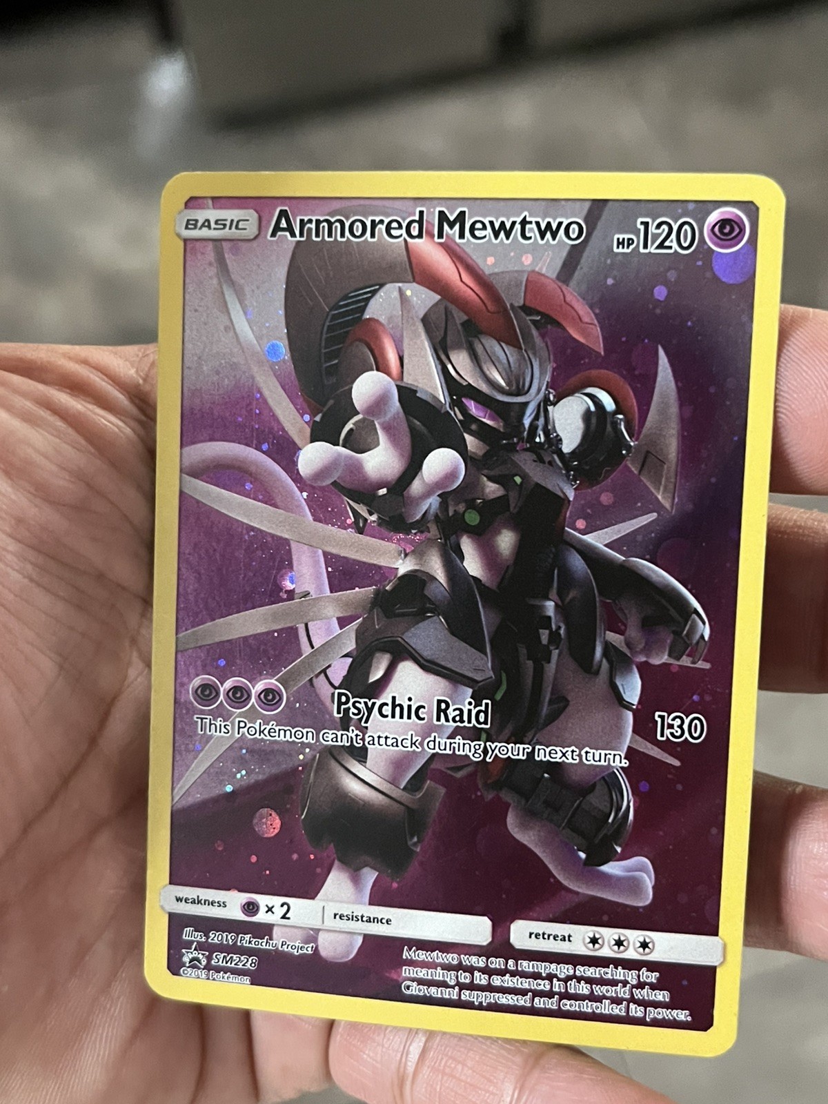 Armored Mewtwo Pokémon TCG Sun & Moon Black Star Promo SM228 LP holo rare 