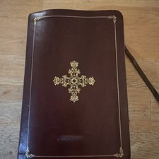 ESV Single Column Heritage Bible (TruTone, Deep Brown, Ornate Cross Design)