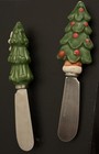 Vintage KNOBLER  Santa Claus Xmas Tree  CHEESE JELLY  BUTTER  spread KNIFE x 2  — photo 2