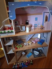 Casa Delle Bambole in Legno lidl, 3 Piani, Mobili Rimovibili, con ascensore