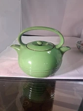 Hall China Co. Twinspout Teamaster Emerald Green Teapot USA 1940s No Tariff. 